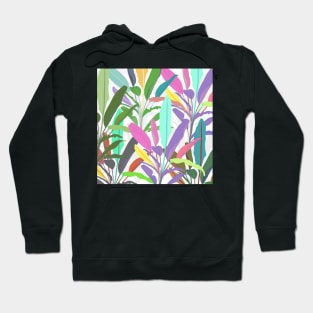 Tropical colorful banana leaves white Pattern Hoodie